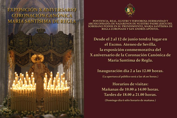 Exposición «X Aniversario de la Coronación de María Santísima de Regla»